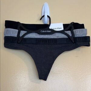 Calvin Klein Black and Gray Briefs with Signature Waistband